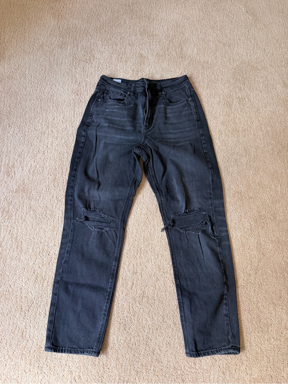 American Eagle Outfitters Black Distressed Boyfriend Jeans
